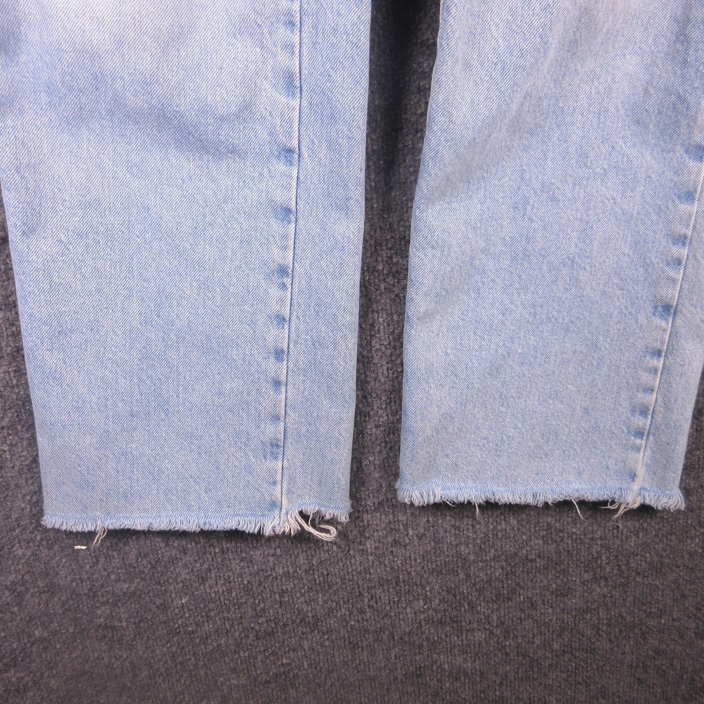 Zara Jeans Womens 10‎ Blue Mom Relaxed Fit Denim Light Wash Raw Hem High Rise - Picture 3 of 10